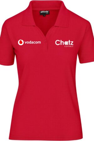 Ladies Basic Pique Golf Shirt - Red