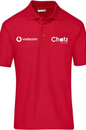 Mens Basic Pique Golf Shirt - Red